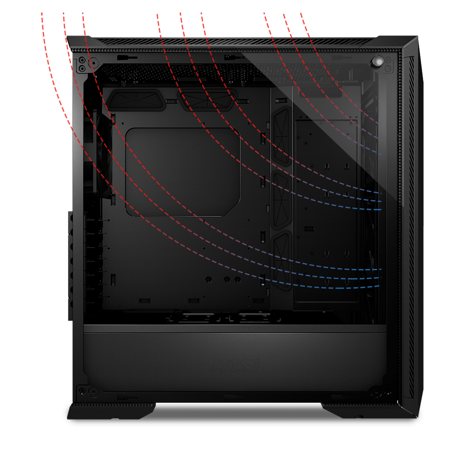 MSI MPG GUNGNIR 100 Tempered Glass MidTower Gaming PC Case MPG
